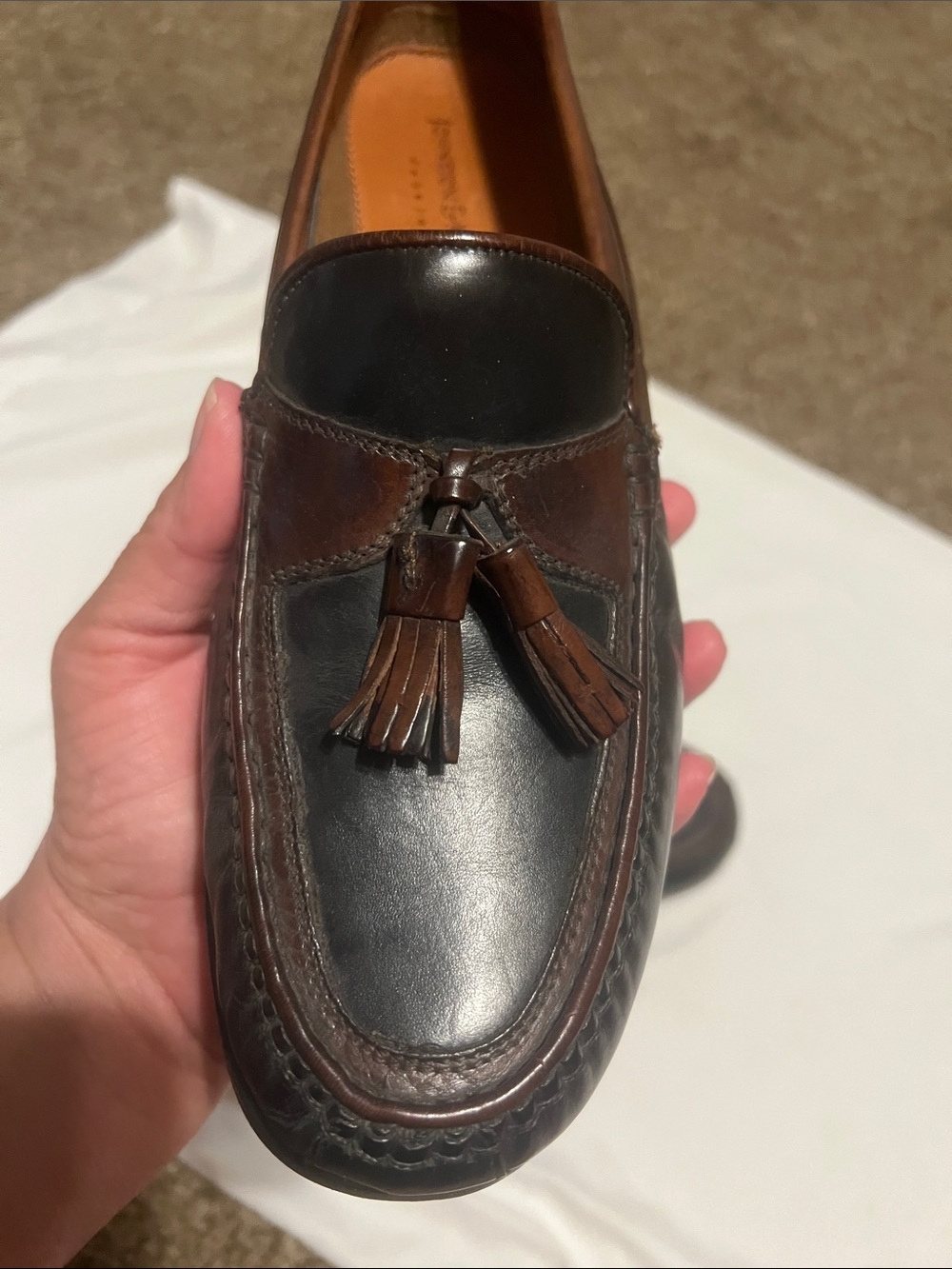 Johnston & Murphy black/brown tassel loafer - Picture 4 of 9